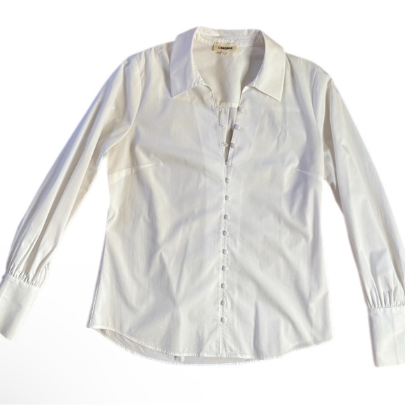 L’AGENCE Naomi Classic Button Down Shirt White Preppy Quiet Luxury Old Money - Picture 8 of 16